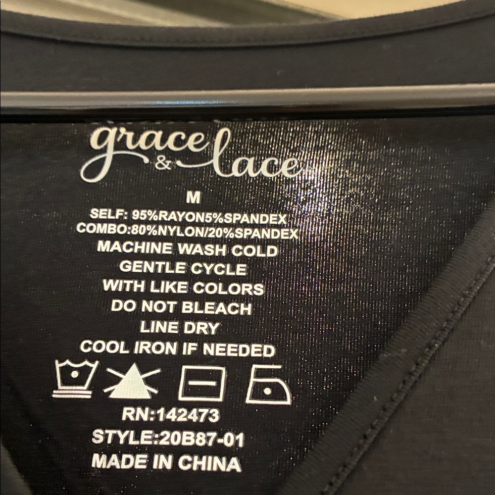 Grace & Lace Sleek Black Tee